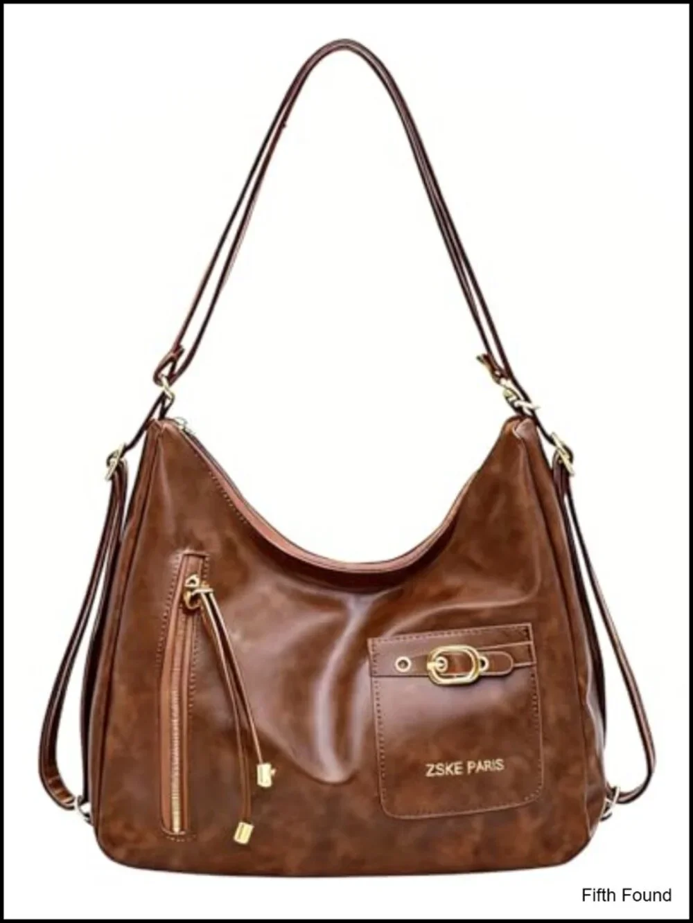 Faux Leather Hobo Shoulder Bag Punk Y2K Clutch Purse for Women
